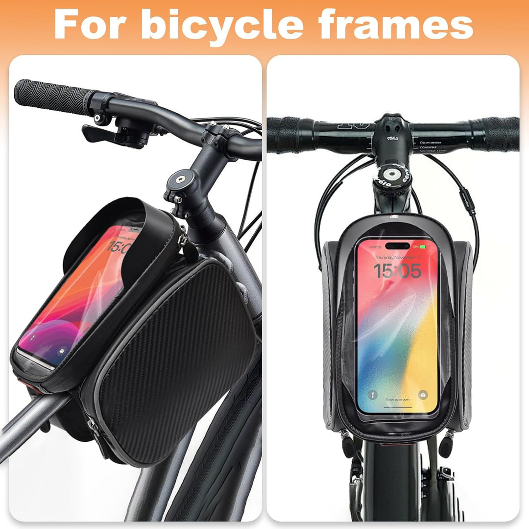 Lenkertasche Fahrrad, Wasserdicht Fahrrad Rahmentasche mit TPU Touchscreen Handytasche Oberrohrtasch