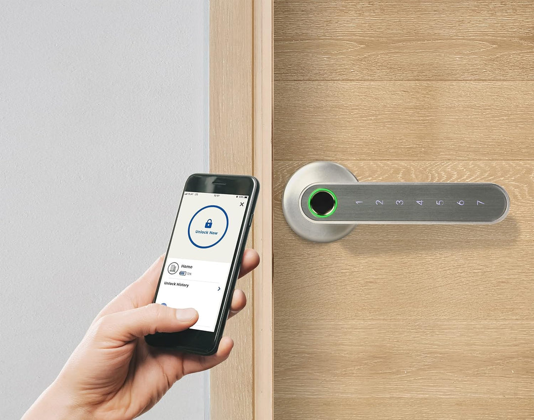 Miratic Elektronisches Türschloss mit Touch-Tastatur und Smart-Funktion - Fingerabdruckleser, Blueto