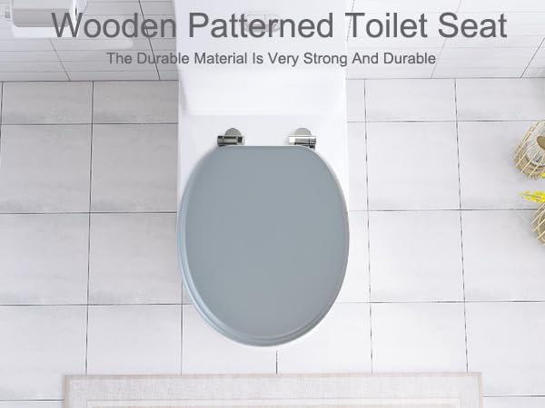 SAINOS MDF-Toilettensitz mit Soft-Close-Mechanismus, O-förmiger Toilettensitz mit verstellbaren Scha