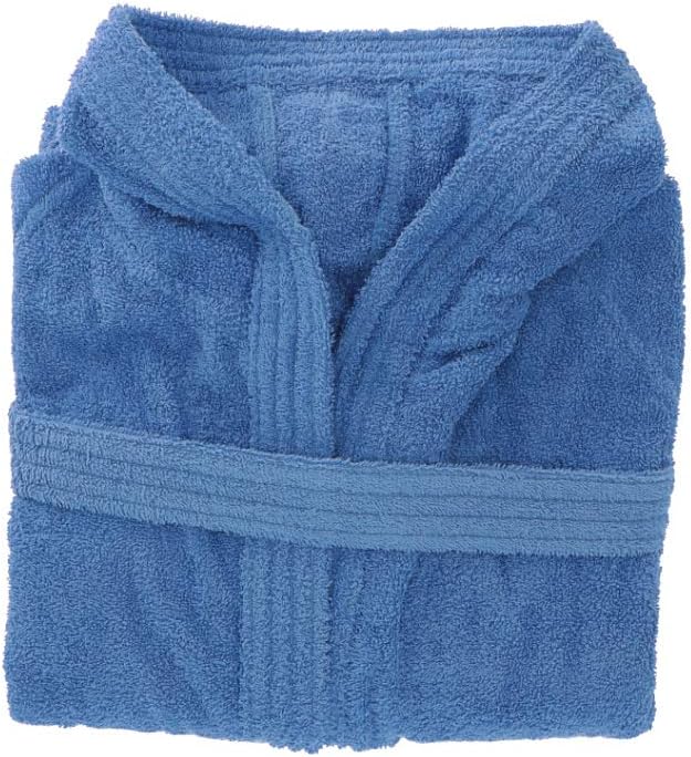 Gabel 09400 5B Bademantel für Erwachsene, 100% Baumwolle. 1x1x1 cm blau, Blau