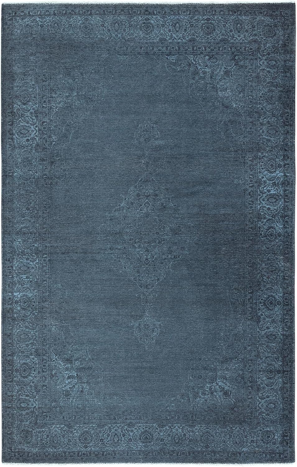 TESSO LIVING Kelim Vintage Teppich Laufer Blau 80 X 145 cm, Waschbar Boho Teppich Super Soft, Modern