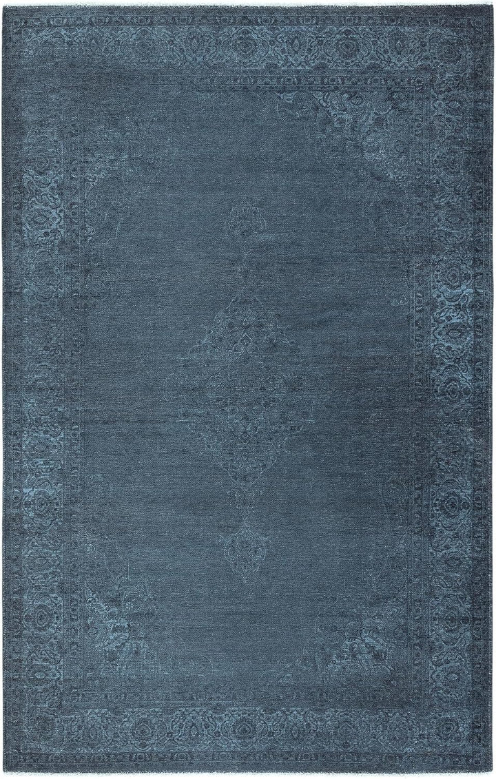 TESSO LIVING Kelim Vintage Teppich Laufer Blau 80 X 145 cm, Waschbar Boho Teppich Super Soft, Modern
