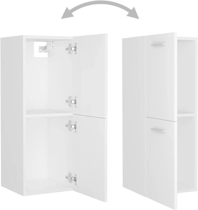 Tidyard Badezimmerschrank mit 2 Fächer Badschrank Hochschrank Badkommode Aufbewahrungschank Mehrzwec