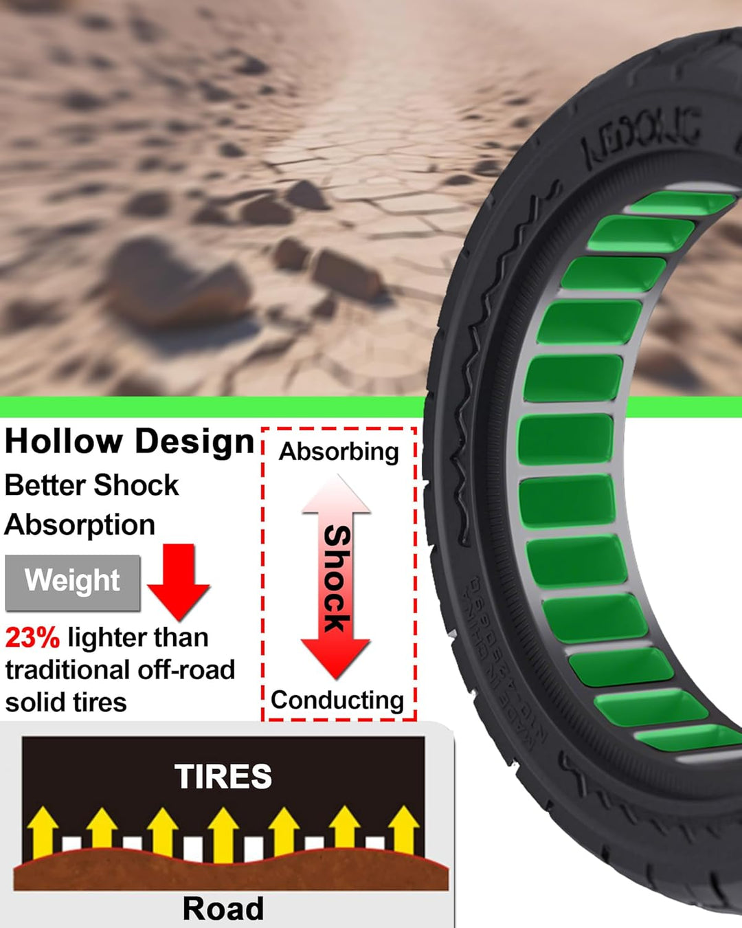 BABEJIA 2PCS E Scooter Reifen 50/75-6.1 Tubeless, Werten Sie Ihr Scooter Auf mit Reifen 8 1/2 x2, Vo