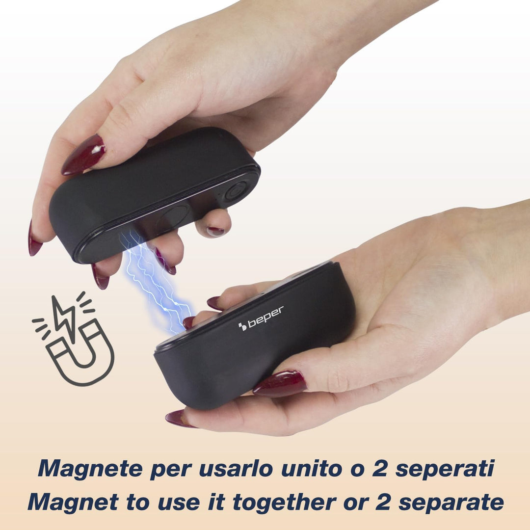 BEPER P203TFO050 Wiederaufladbarer magnetischer Handwärmer, tragbarer Handwärmer mit 3 Heizstufen, D