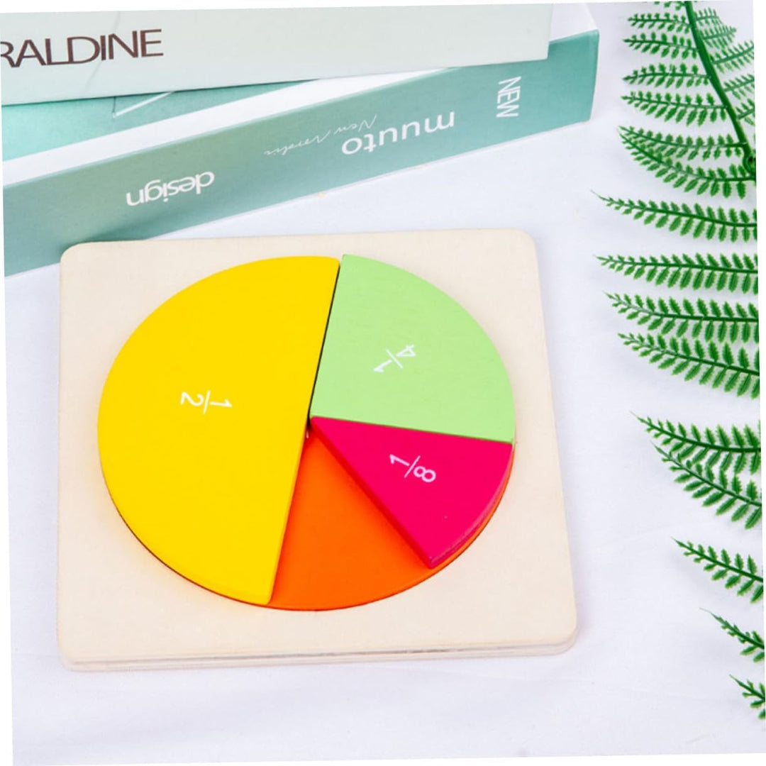 UPKOCH Buntes Lernset Holz Bruchkreis Puzzle Mathe Lehrmittel Bruchrechnung Visuelle Lernhilfe