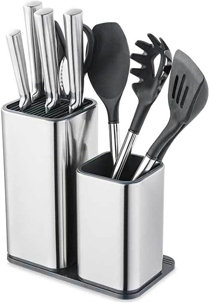 Messerblock ohne Messer 2 in 1 Messerblock Messerhalter Aufbewahrungshalter Edelstahl Messerständer