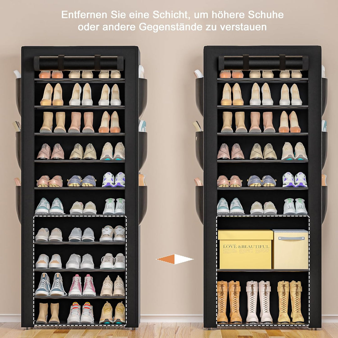 OYREL Schuhregal 11 Ebenen, Grosse Schuhschrank Hoch für 36-41 Paare Schuhe, Schuhaufbewahrung mit s