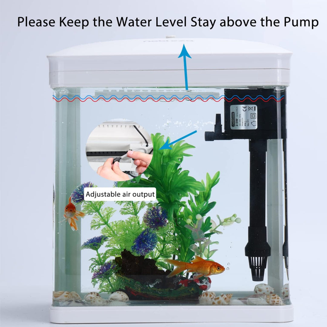 Nobleza - 7L Mini Aquarium Komplettset, Nano Aquarium Stabiles Einsteigerbecken mit LED-Beleuchtung