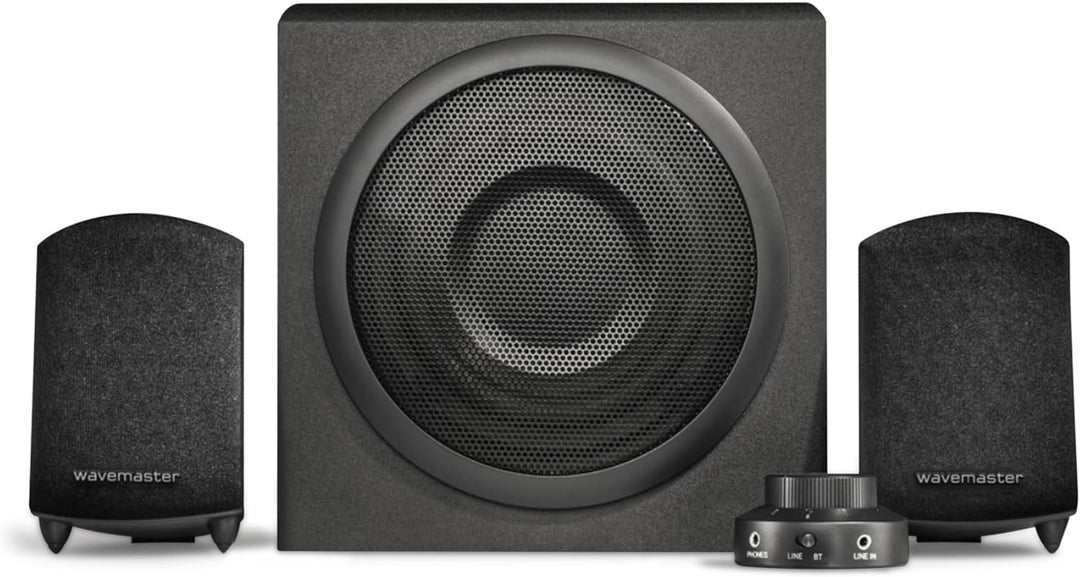 Wavemaster Moody BT 2.1 Lautsprecher System (65 Watt) mit Bluetooth-Streaming Aktiv-Boxen Nutzung fü