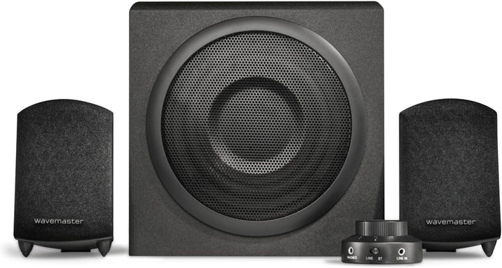 Wavemaster Moody BT 2.1 Lautsprecher System (65 Watt) mit Bluetooth-Streaming Aktiv-Boxen Nutzung fü