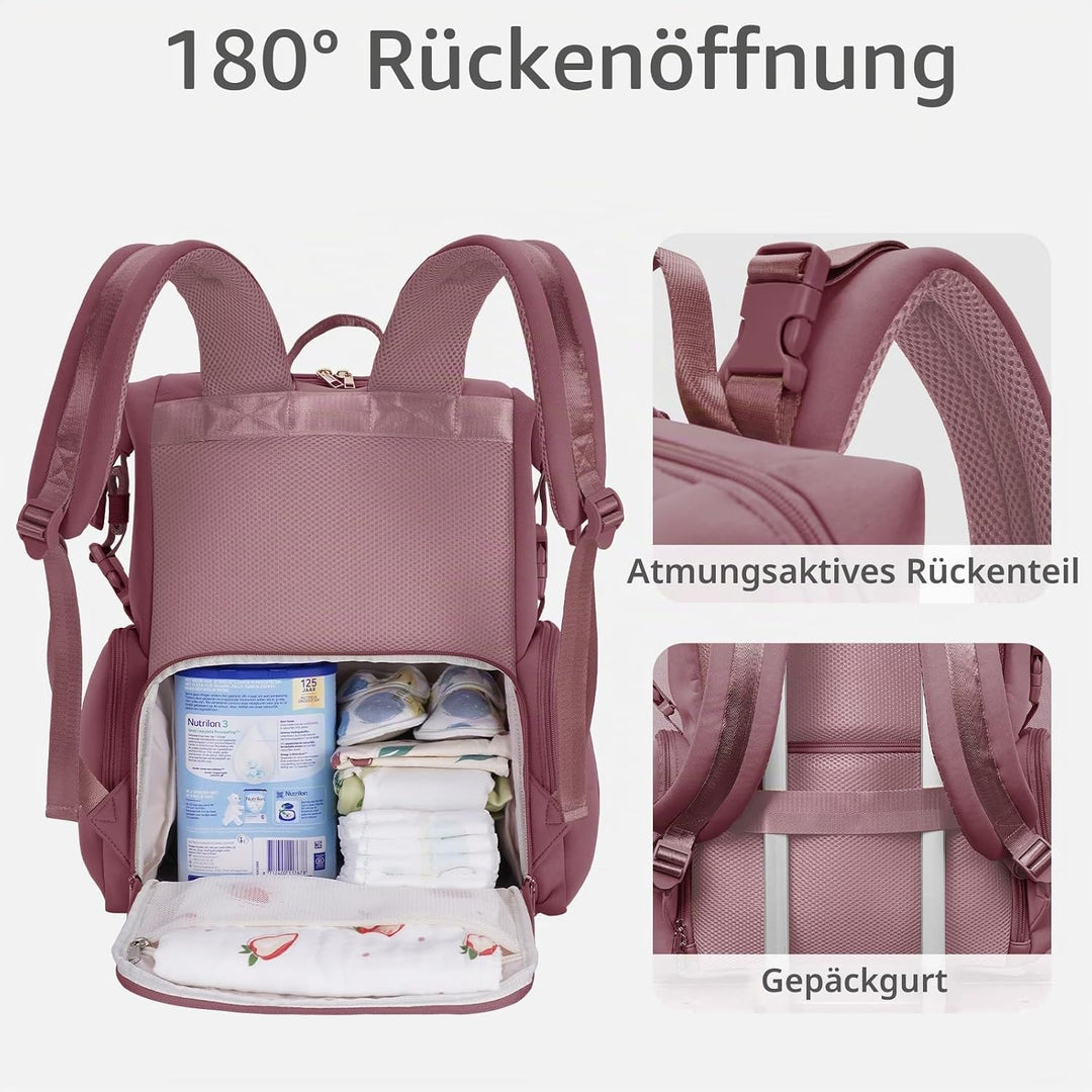 CEI-CEI Baby Wickeltasche/Rucksack mit Isolierter Flaschentasche, Wasserdichtes Neoprengewebe, Wicke