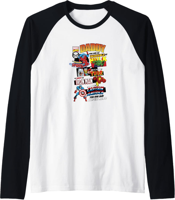 Marvel Avengers Vatertag Retro Comic Raglan