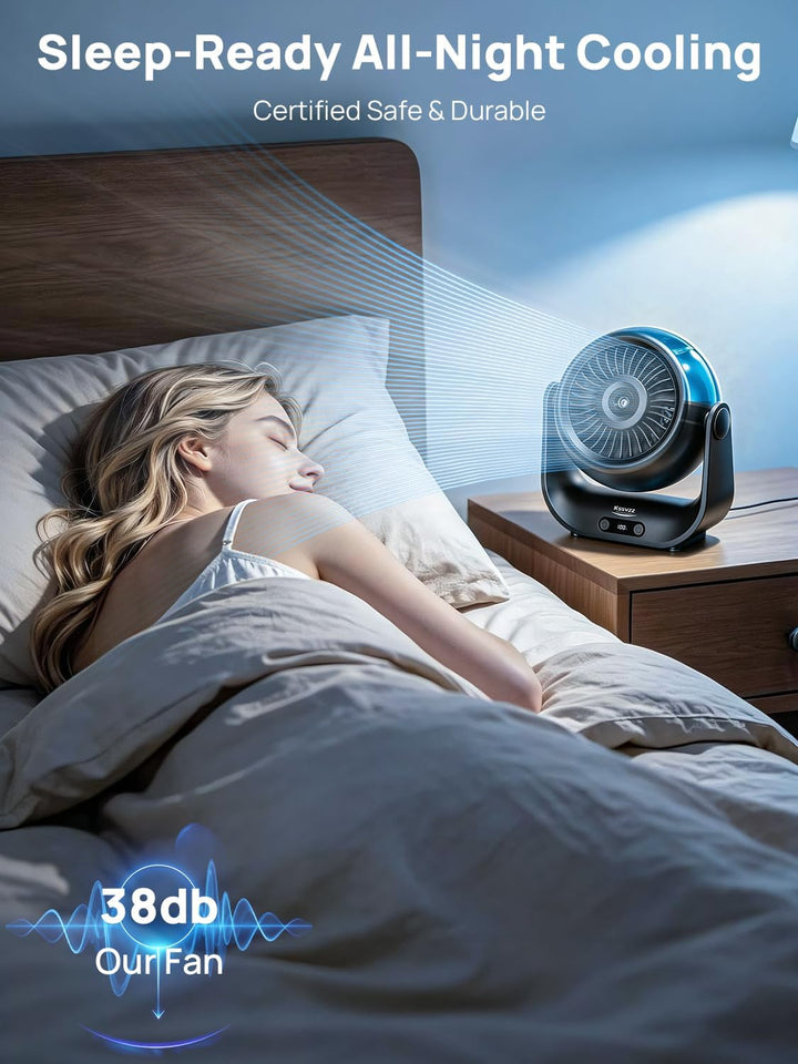 Kssvzz Tischventilator Leise mit Wasserkühlung - 5000mAh USB Ventilator Akku mit 5 Stufen, LED-Anzei