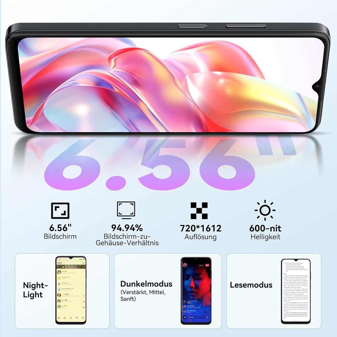 Blackview Wave 9C Handy Ohne Vertrag Günstig 12GB+64GB/2TB TF, IP54 6.56" Android 15 Smartphones Gün