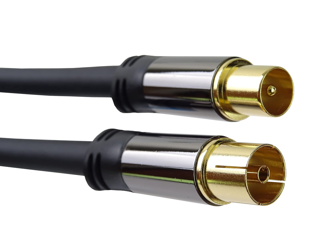PremiumCord HQ-Verbindungskabel der TV-Antenne, M/F, 75 Ohm (135 dB), 4X geschirmt, Metallverbinder,
