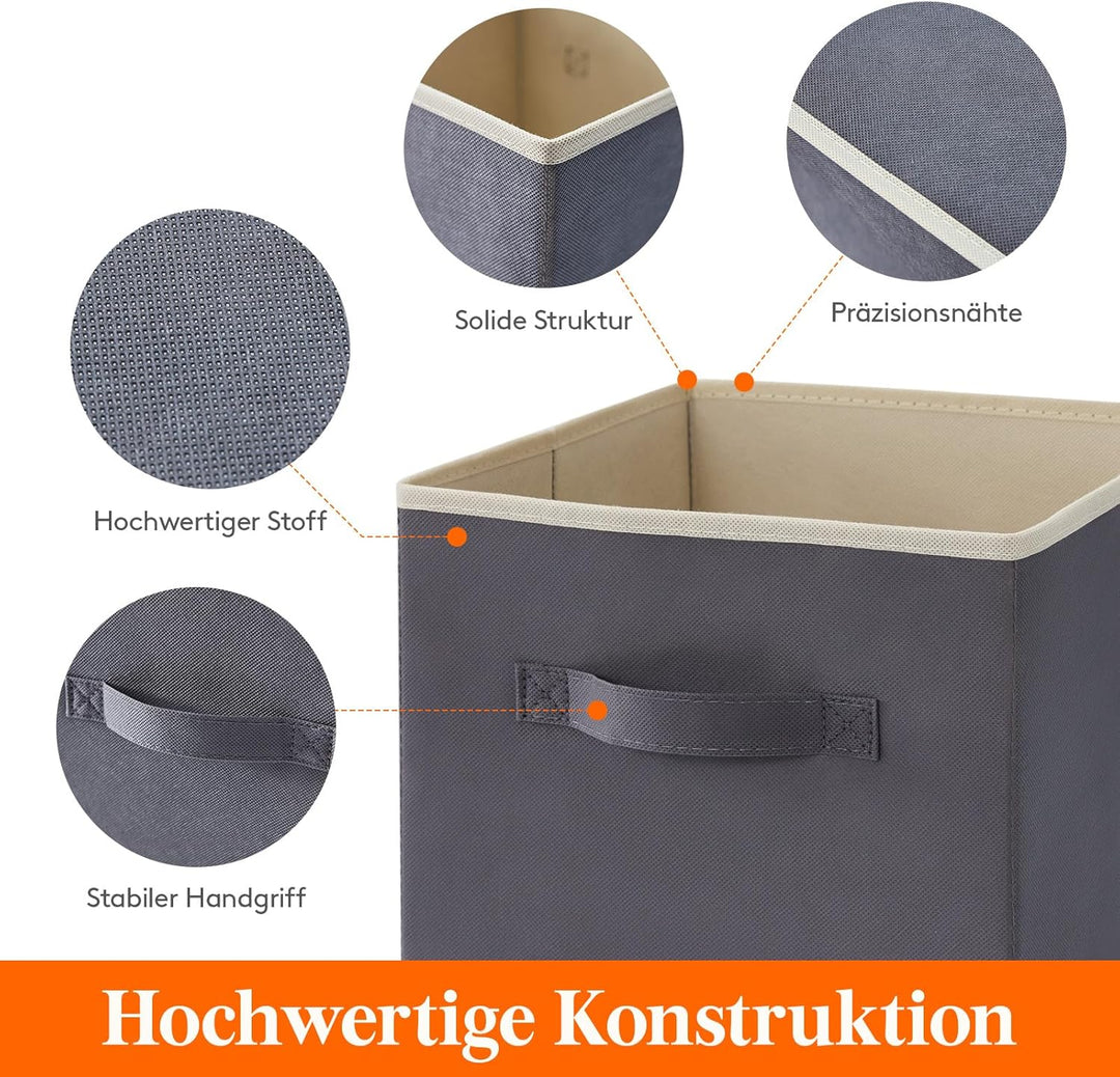 Lifewit 6 Stück 18L Faltbare Aufbewahrungswürfel, Mittel dekorative Aufbewahrungsboxen aus Stoff mit