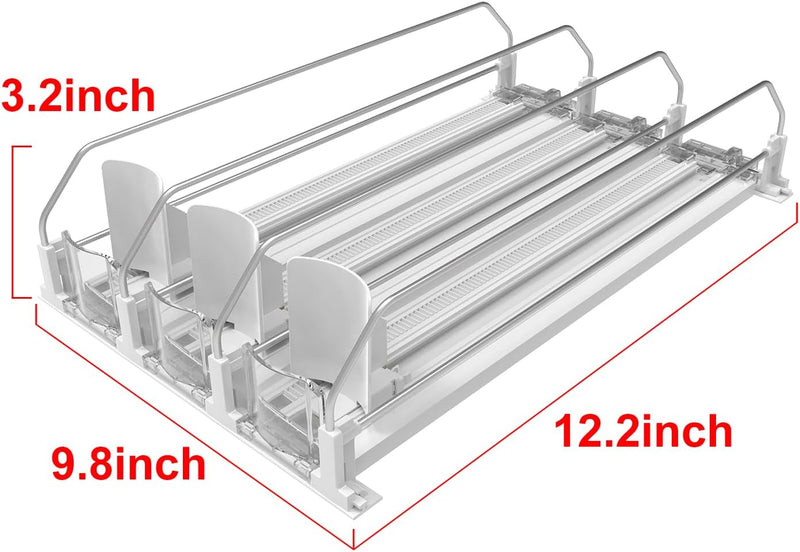 GLGN Kühlschrank-Organisator für Dosen, Automatisches Schubsystem mit Verzögerung (380mm*3), Verzöge