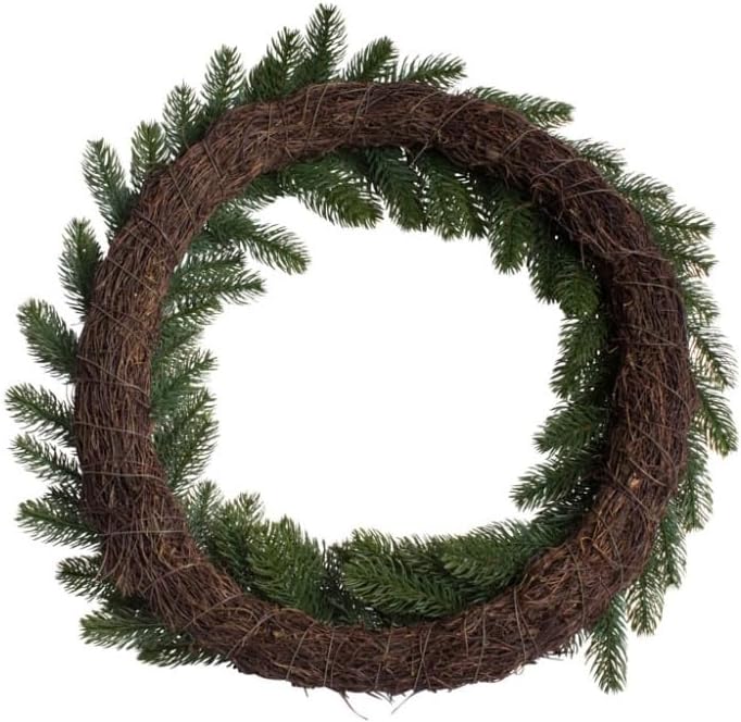 künstlicher Tannenkranz auf Reisig, Durchmesser ca. 55 cm, Farbe: dunkelgrün, 55 cm