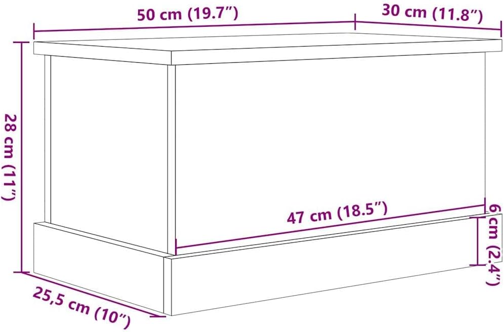 vidaXL Truhe Altholz-Optik 30x50x28 cm Holzwerkstoff, Aufbewahrungsbox, Werkzeugtruhe, Deckenbox, We
