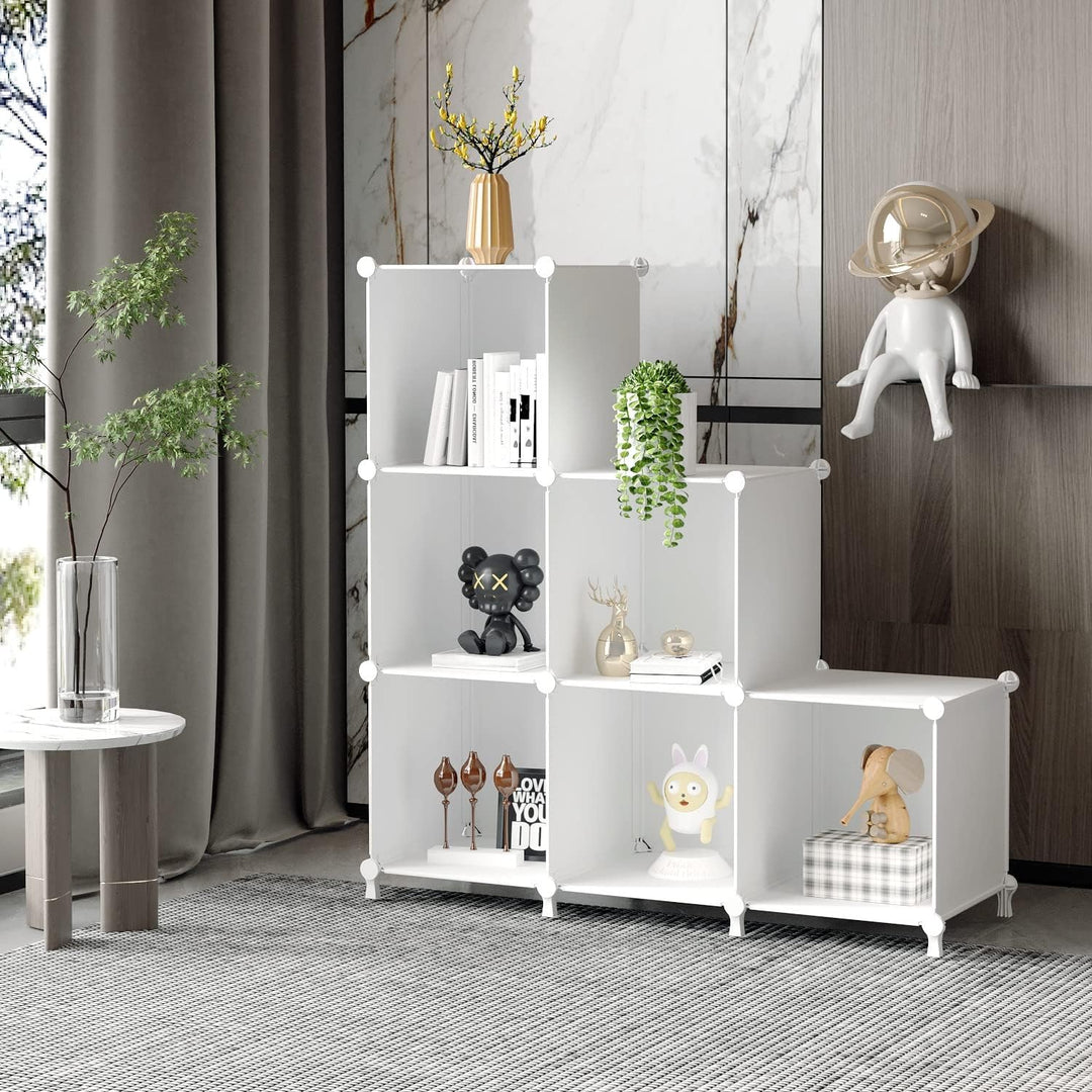 AWTATOS Würfel Aufbewahrungs Organizer, 6 Würfelregale mit Holzhammer, DIY Schrank, Modulares Lagerr