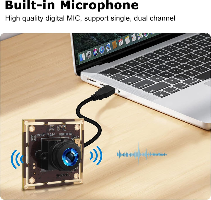 1080P USB Kameramodul mit Fischaugenobjektiv, 180° Weitwinkel | 0,01Lux Schwachlicht, H.264 USB 2.0
