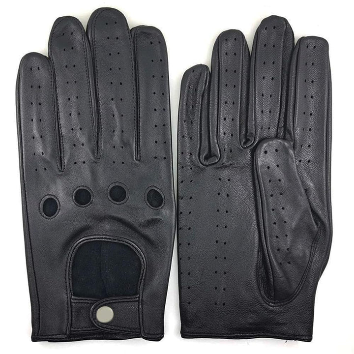 ZLUXURQ Herren Fahrerhandschuhe aus 100% Leder,Unliniert Lederhandschuhe Large(22.9-24.1cm) Schwarz-