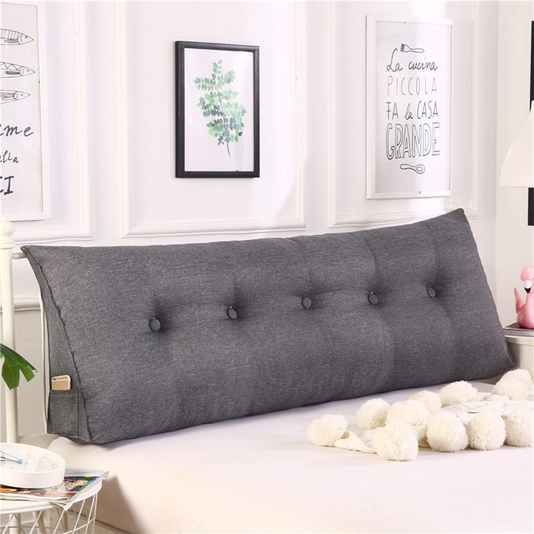 WINARA Einfaches Dreiecks-Lesekissen, grosses Rückenlehnenkissen für Bett, Sofa, Tatami, Tagesbettki
