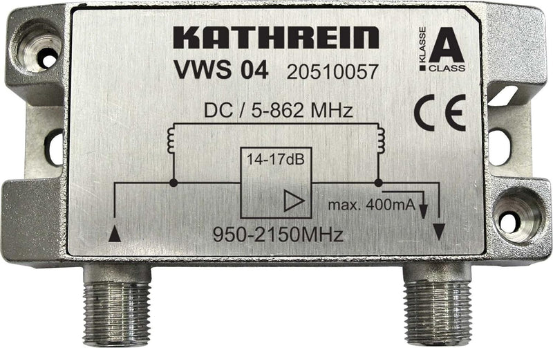 Kathrein VWS 04 Satelliten-ZF-Verstärker (Empfangsbereich 47-862 MHz, 950-2150 MHz)