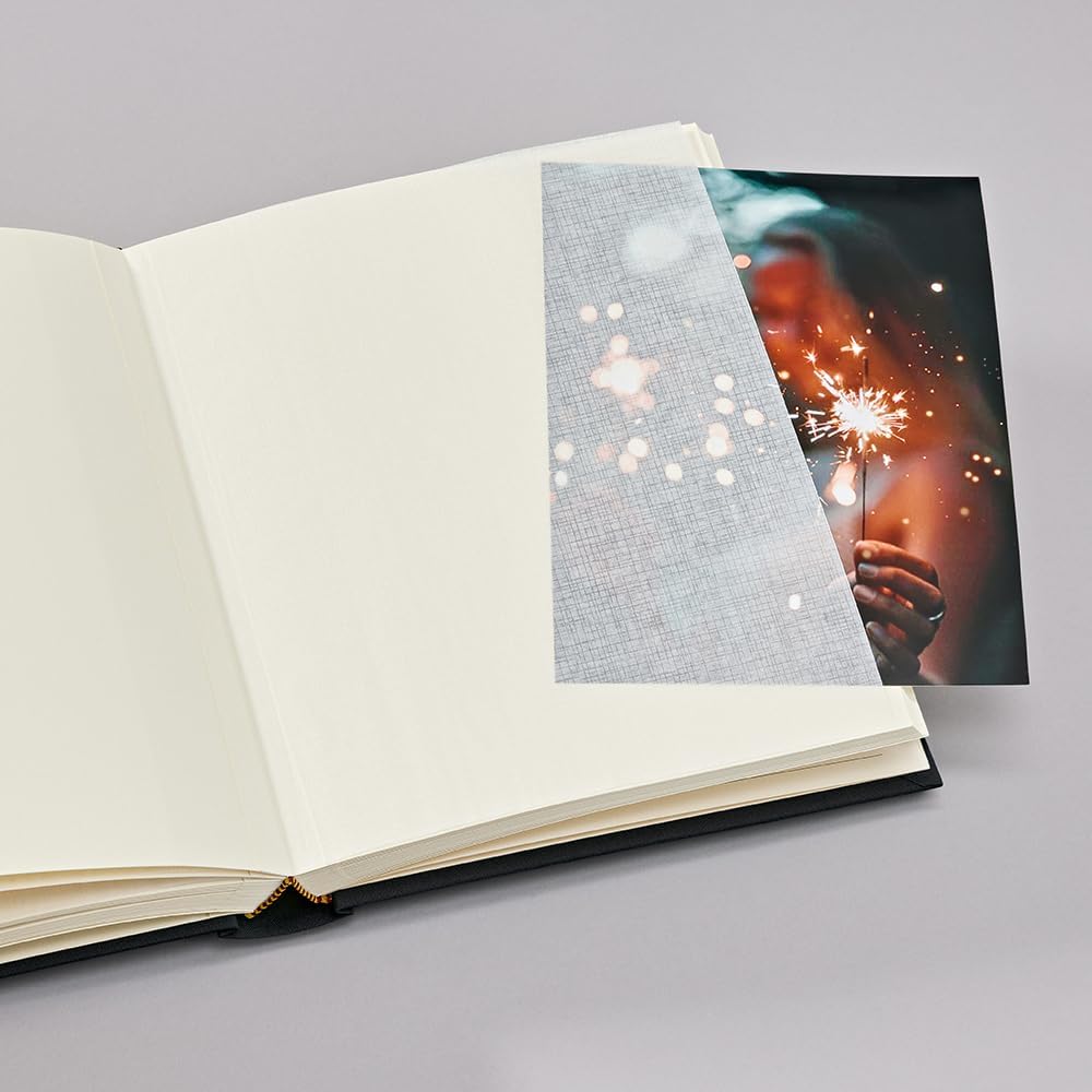 Semikolon 360190 Foto-Album Medium Finestra – 21,6x25,5 cm – 80 Seiten cremefarben, für 160 Fotos –