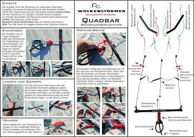 Wolkenstürmer Quad-Bar, 60 cm, vierleinige Lenkstange für 4-leiner Lenkdrachen, Kite, Lenkmatten, Po