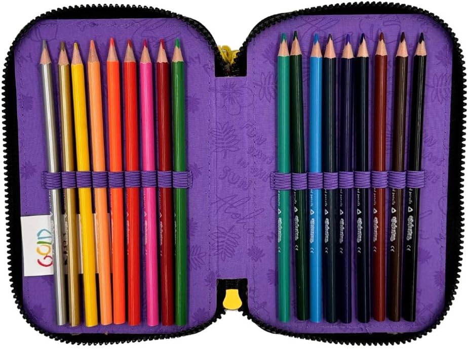 Goldkids - Federmäppchen 3 Fächer - Mäppchen für Mädchen und Jungen - Federmappe 3-Fach Federtasche