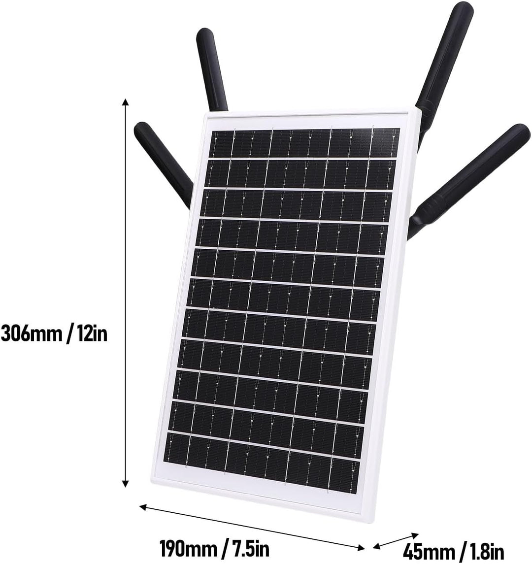 ASHATA 12W Solar Angetrieben 4G LTE -Modemrouter, 300 Mbit/S Solar WiFi 6 Extender mit SIM -Kartenst