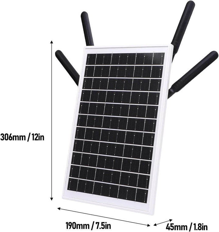 ASHATA 12W Solar Angetrieben 4G LTE -Modemrouter, 300 Mbit/S Solar WiFi 6 Extender mit SIM -Kartenst