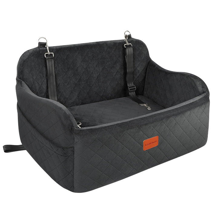 Lealchum Grosser Hundeautositz, Memory Foam Cushion Autositz für 2 kleine Hunde, Auto-Hundebett mit