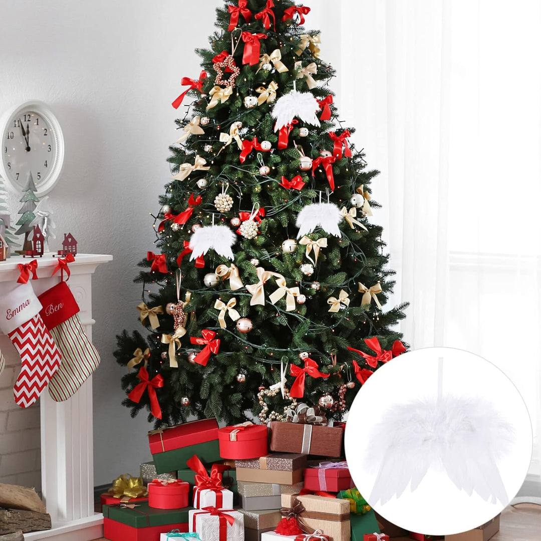 jojofuny 24 Stücke Kleine Engelsflügel Weihnachtsbaum Anhänger Weihnachten Mini Engel Flügel Deko We