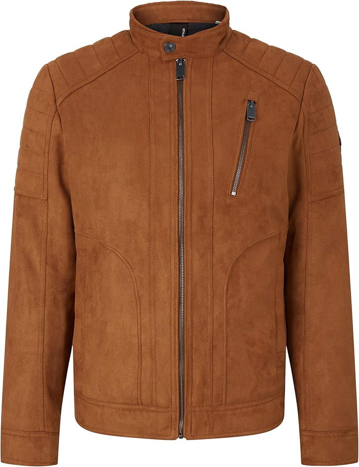 TOM TAILOR Herren Fakeleder Bikerjacke XL 30512 - Fox Brown Fake Leather, XL 30512 - Fox Brown Fake