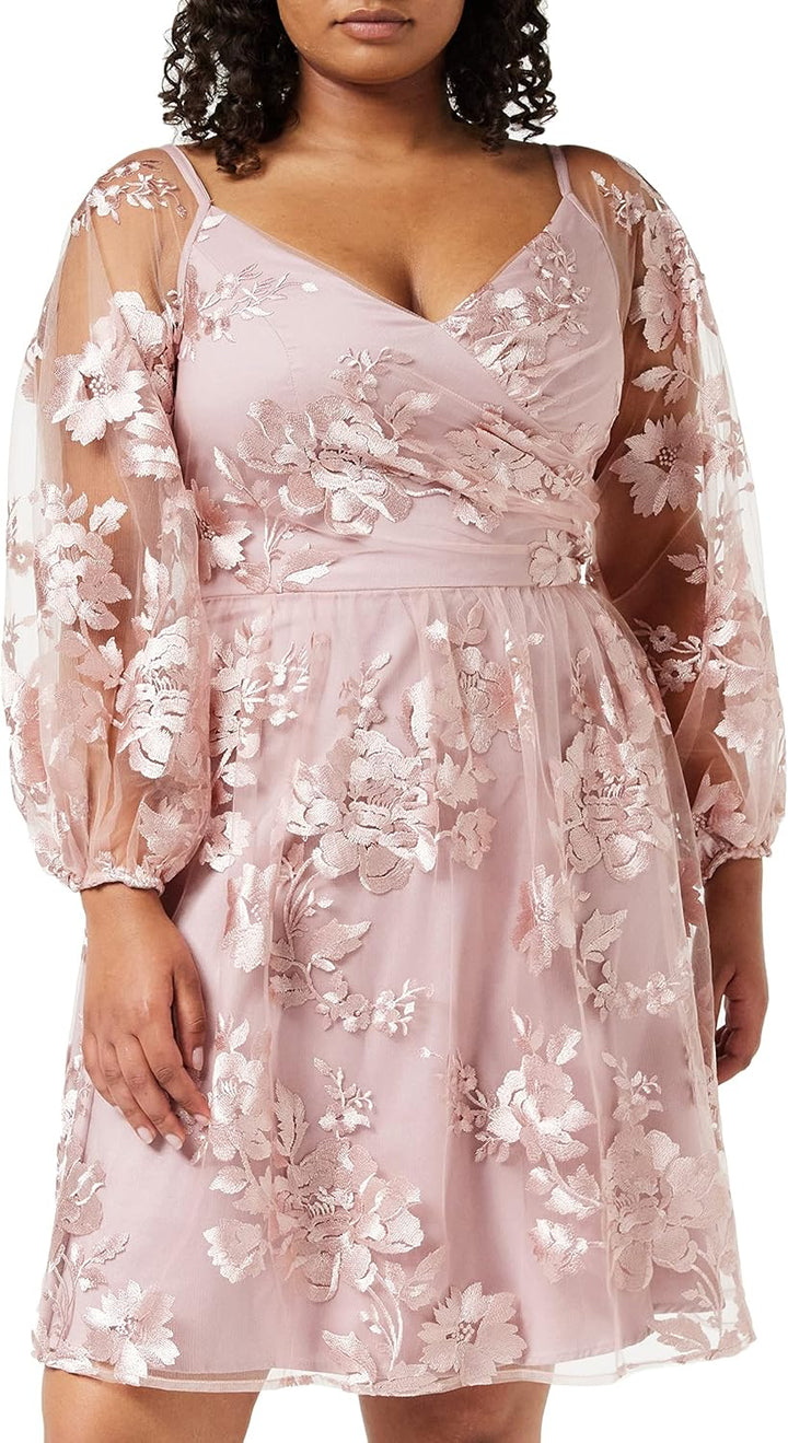 Chi Chi London Damen Kleid Cocktailkleid 38 Blush, 38 Blush