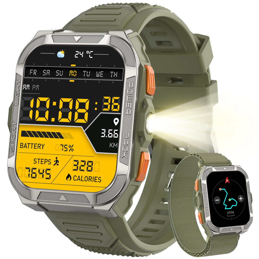 Blackview Smartwatch Herren mit integriertem GPS &amp; Kompass, Bluetooth-Anrufe, 900 mAh Akku, Sportuhr