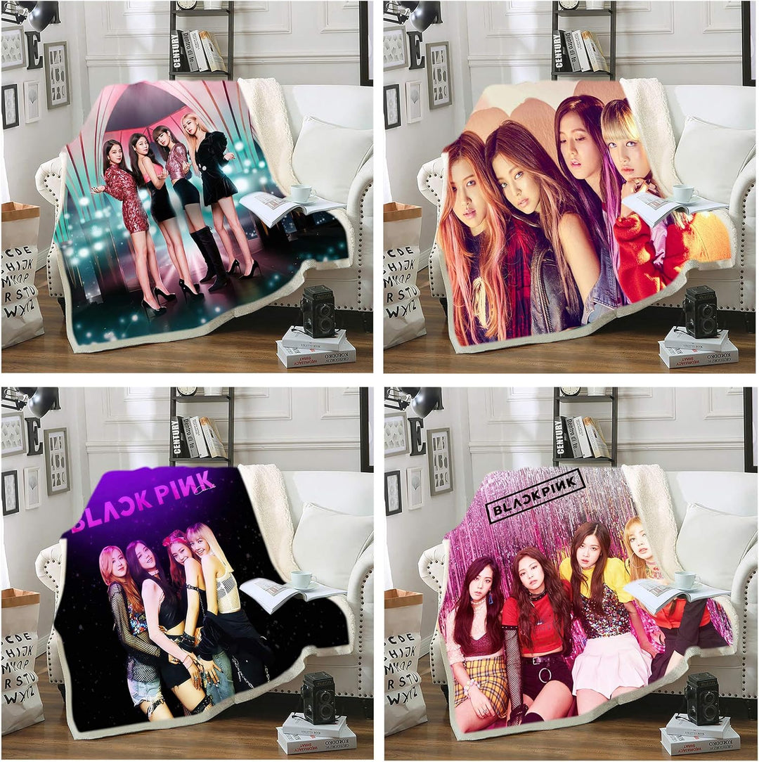 Kuscheldecken 150x200 cm,Koreanische Girlgroup Decke,Weiche Flauschige Plüsch Decke Flanell Decke, T