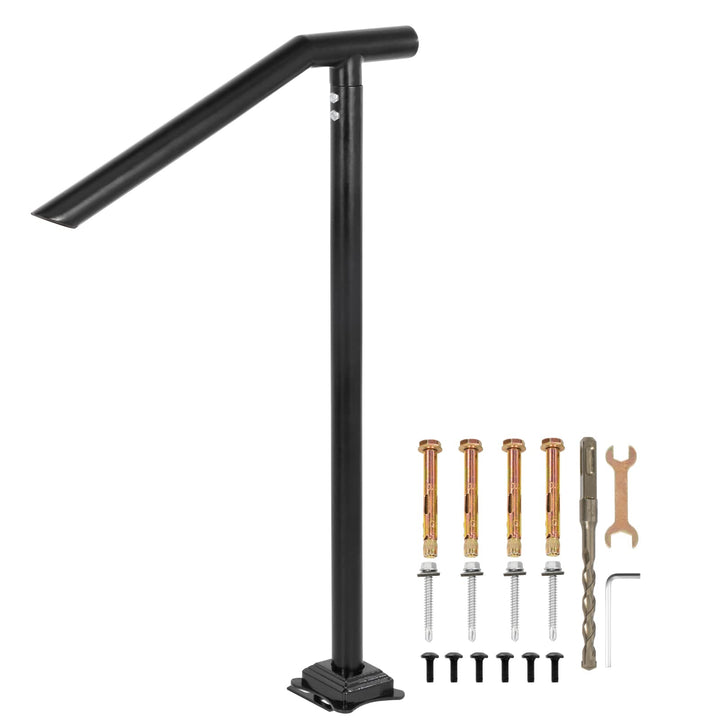 Happybuy Treppengeländer Stahl 102x71,3 cm Handlauf 150 kg Traglast Eingangsgeländer formschön Handl