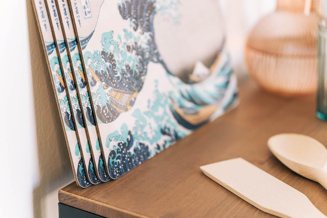 Kokonote Tischsets Platzsets - Hokusai die Grosse Welle vor Kanagawa Deko Tablett Serviertablett Tis