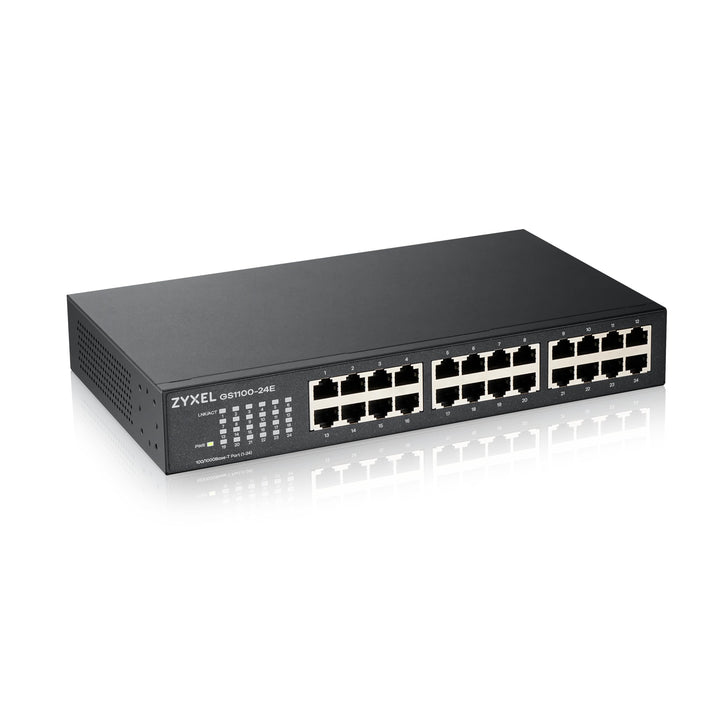 Zyxel 24-Port Gigabit Ethernet Unmanaged Switch - Design ohne Lüfter [GS1100-24E] GS1100-24E-EU0103F