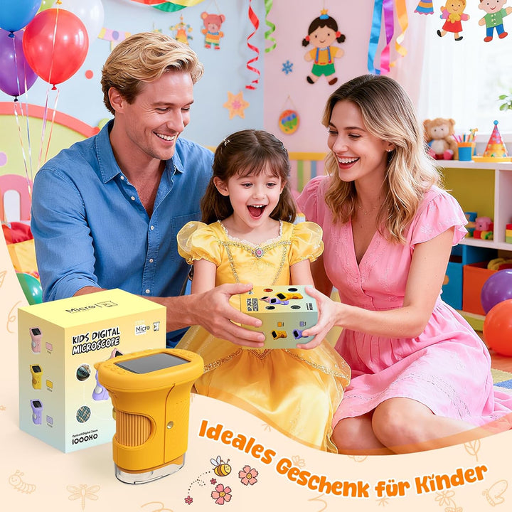 Mikroskop für Kinder, 1000X&2.4" HD Bildschirm Digitales Mikroskop für Kinder Spielzeug ab 3 4 5 6 7