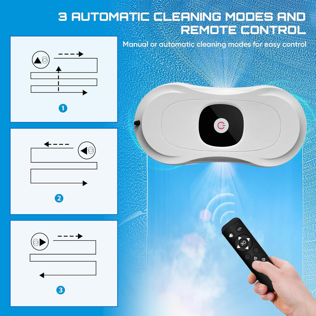 Fensterputzroboter Fensterroboter Automatischer Fensterputzer mit Doppelstrahl Sprühfunktion, Fenste