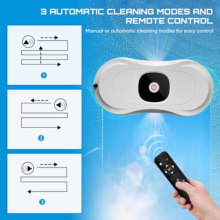 Fensterputzroboter Fensterroboter Automatischer Fensterputzer mit Doppelstrahl Sprühfunktion, Fenste