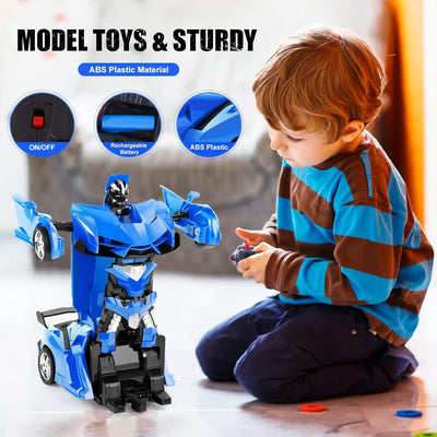 Highttoy Ferngesteuertes Transformator Auto Spielzeug für Kinder, 2.4GHz Roboter RC Auto Transformat