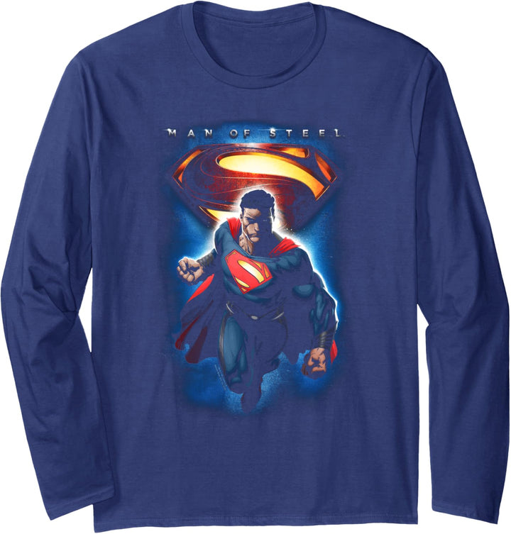 Superman Man of Steel Superman & Symbol Langarmshirt