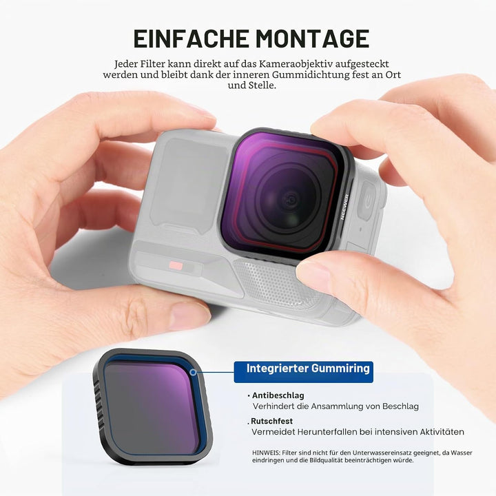 NEEWER 4er Pack ND Filter kompatibel mit Insta360 Ace Pro/Ace Pro 2, CPL + ND8 + ND16 + ND32, Nicht