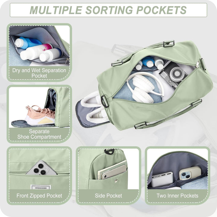 HYC00 Sport Duffel Bag Damen Sporttasche für Damen Herren mit Nassfach &amp; Schuhfach, Reisetasche Hand